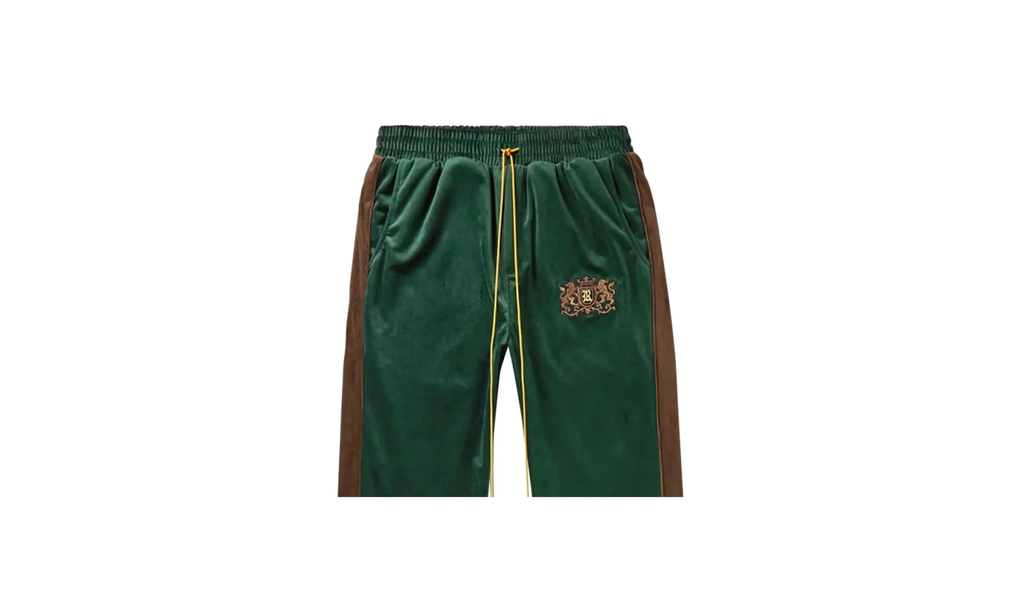 Crest-Embroided Velvet Track Pants "Green" 00537 10005RCEVTP GREE