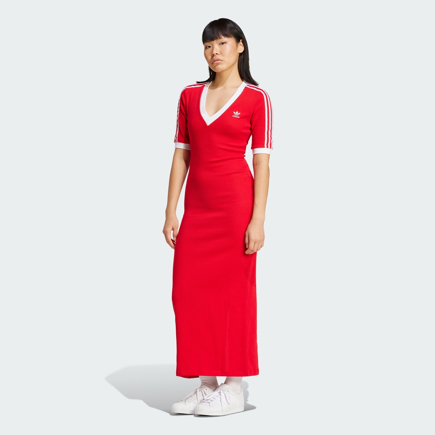 Women's adidas Adicolor 3-Stripes Knit V-Neck Dress