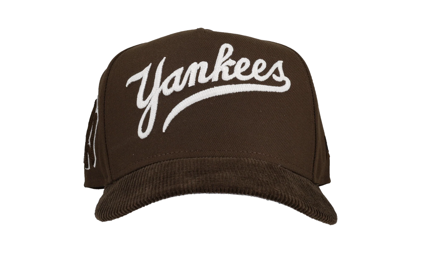 9FIFTY New York Yankees A Frame Chainstitch Snapback Hat "Brown / Walnut - Corduroy Visor" NE280
