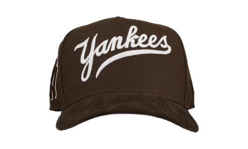 9FIFTY New York Yankees A Frame Chainstitch Snapback Hat "Brown / Walnut - Corduroy Visor" NE280