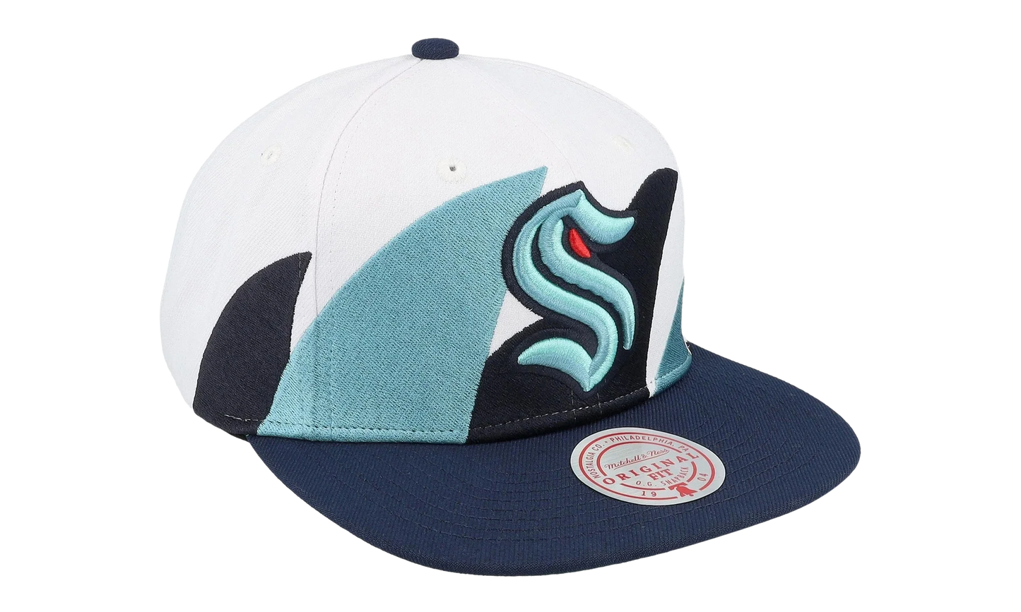 NHL Vintage Sharktooth Snapback Cap "Seattle Kraken - White" 6HSSSH22088 SKRWHIT