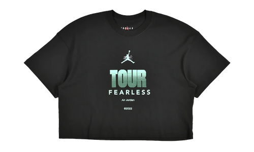 Air Jordan Fearless Tour Boxy Cropped T-Shirt WMNS "Black / Green" DX5973 010