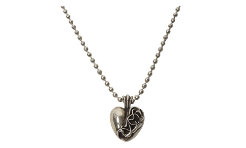 Las Vegas exclusive heart pendant with ball chain "Silver" CHRM1136