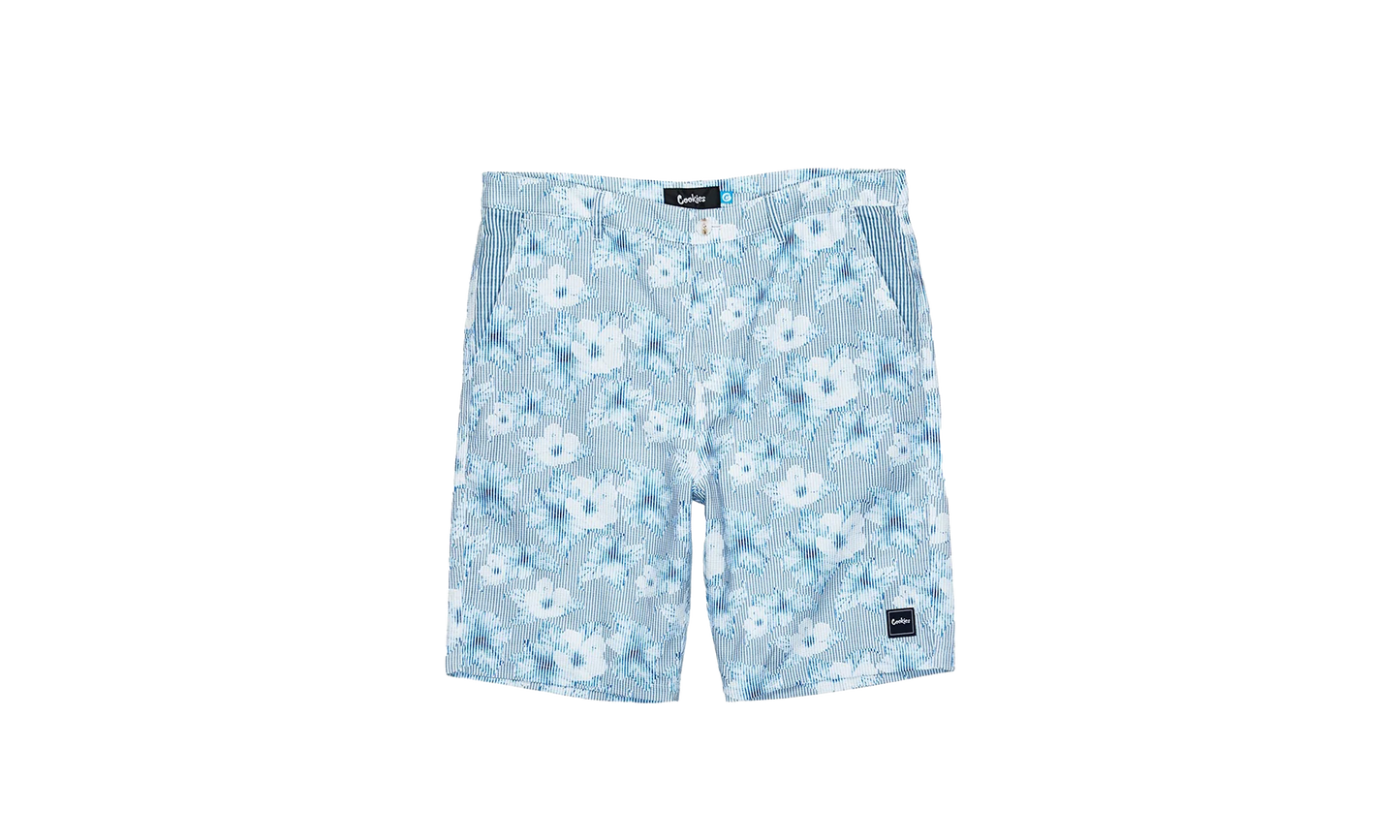 Hibiscus Seersucker Digital Print Short "Blue" 1543B4002 BLU
