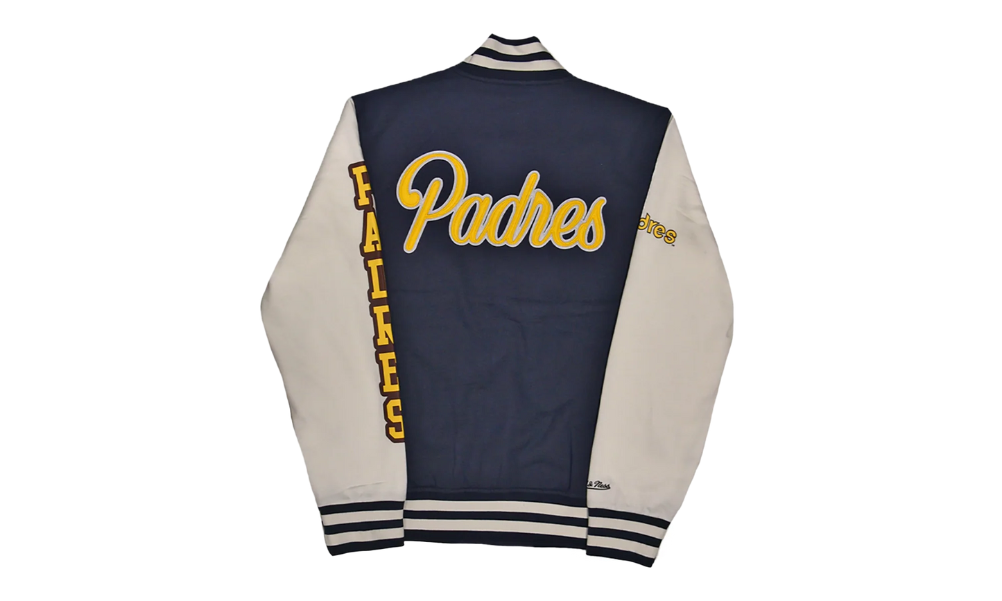 MLB Washed Fleece Varsity Jacket "San Diego Padres - White" JK9077 SDPWHIT