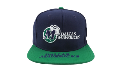 NBA Hardwood Classics Logo Bill Snapback Cap "Dallas Mavericks - Blue / Green" HHSS4528 DMAYYPPPBLGN