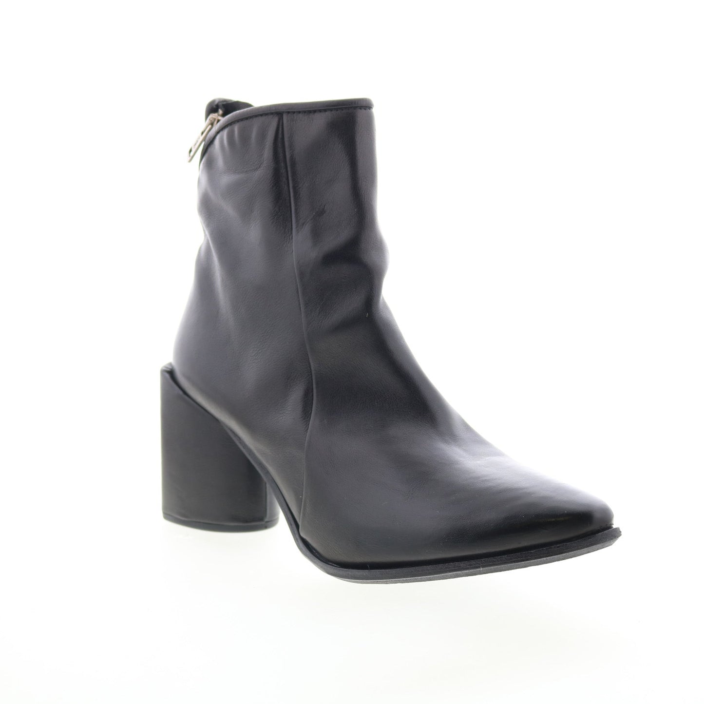 Earl Womens Black Leather Zipper Ankle & Booties Boots