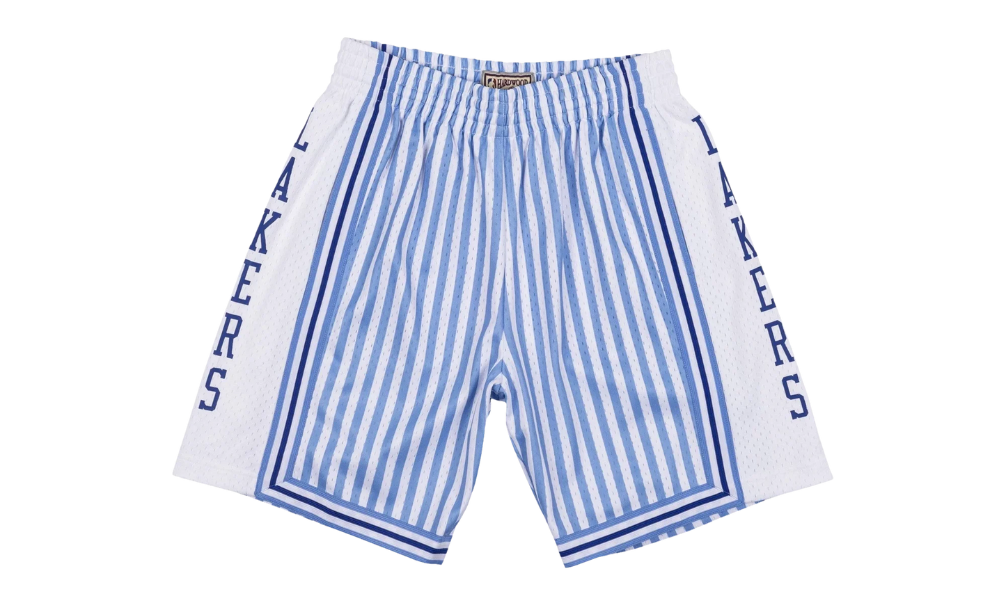 NBA Striped Swingman Shorts "1996 Los Angeles Lakers - Blue" SMSHBW19048 LALPTBL96