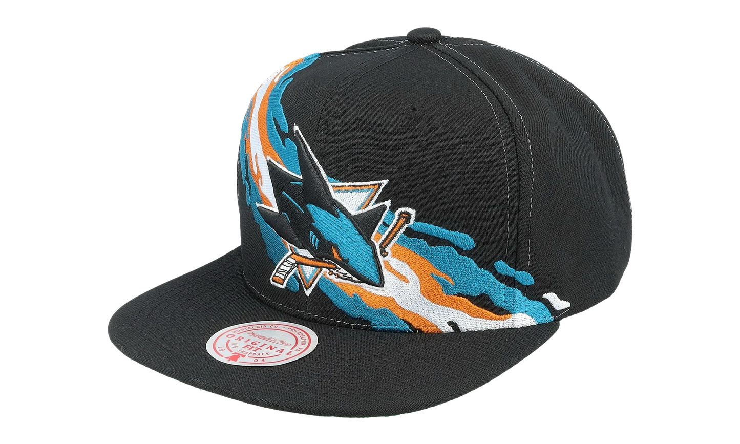 NHL Vintage Paintbrush Snapback Cap "San Jose Sharks - Black" 6HSSSH22087 SJSBLCK