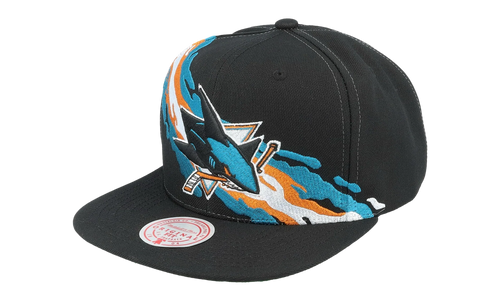 NHL Vintage Paintbrush Snapback Cap "San Jose Sharks - Black" 6HSSSH22087 SJSBLCK