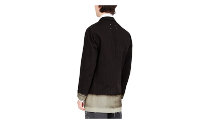 Pinstriped Trompe L'oeil Blazer with Gradient Hem "Black" S50BN0524M35012001S