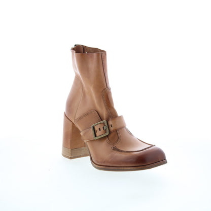 Eddie Womens Brown Leather Zipper Casual Dress Boots