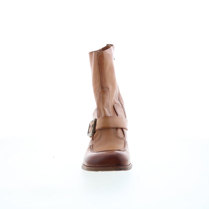 Eddie Womens Brown Leather Zipper Casual Dress Boots