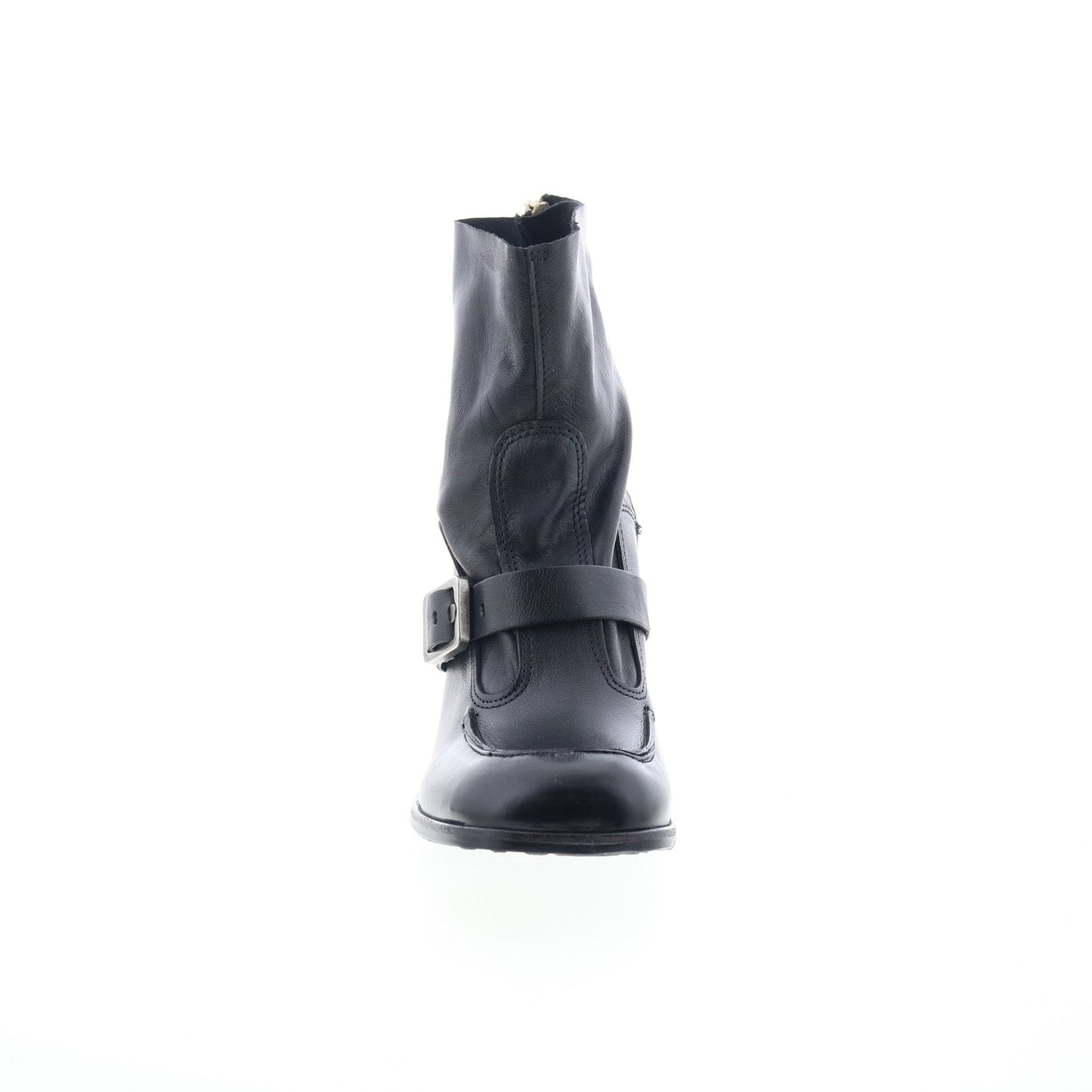 Eddie Womens Black Leather Zipper Casual Dress Boots