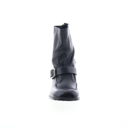 Eddie Womens Black Leather Zipper Casual Dress Boots
