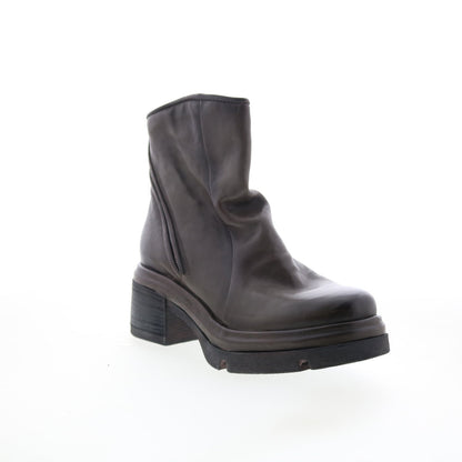 Edgar Womens Brown Leather Zipper Casual Dress Boots
