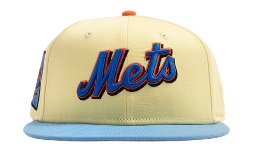 59FIFTY New York Mets 25th Anniversary Fitted Hat "Soft Yellow / Sky Blue / Gray" NE487