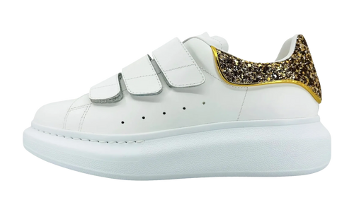 Larry Oversized Strap Sneaker Low Glitter "White Gold" 697106WIBNP9075