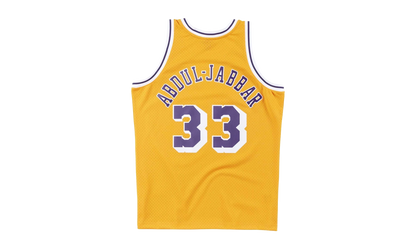 NBA Kareem Abdul-Jabbar Swingman Jersey "1984 Los Angeles Lakers - Light Gold" SMJYAC18110 LALLTGD84KAB