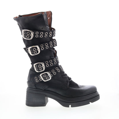 Ellington Womens Black Leather Zipper Casual Dress Boots