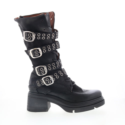 Ellington Womens Black Leather Zipper Casual Dress Boots