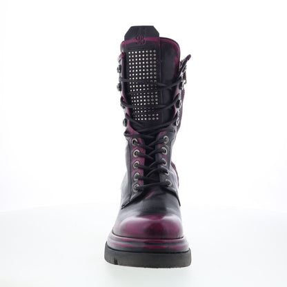 Emper Womens Black Leather Lace Up Casual Dress Boots