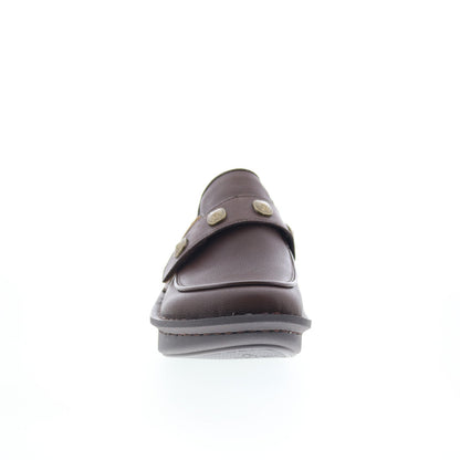 Alegria Ericka Upgrade ERC-8134 Womens Brown Leather Clog Flats Shoes