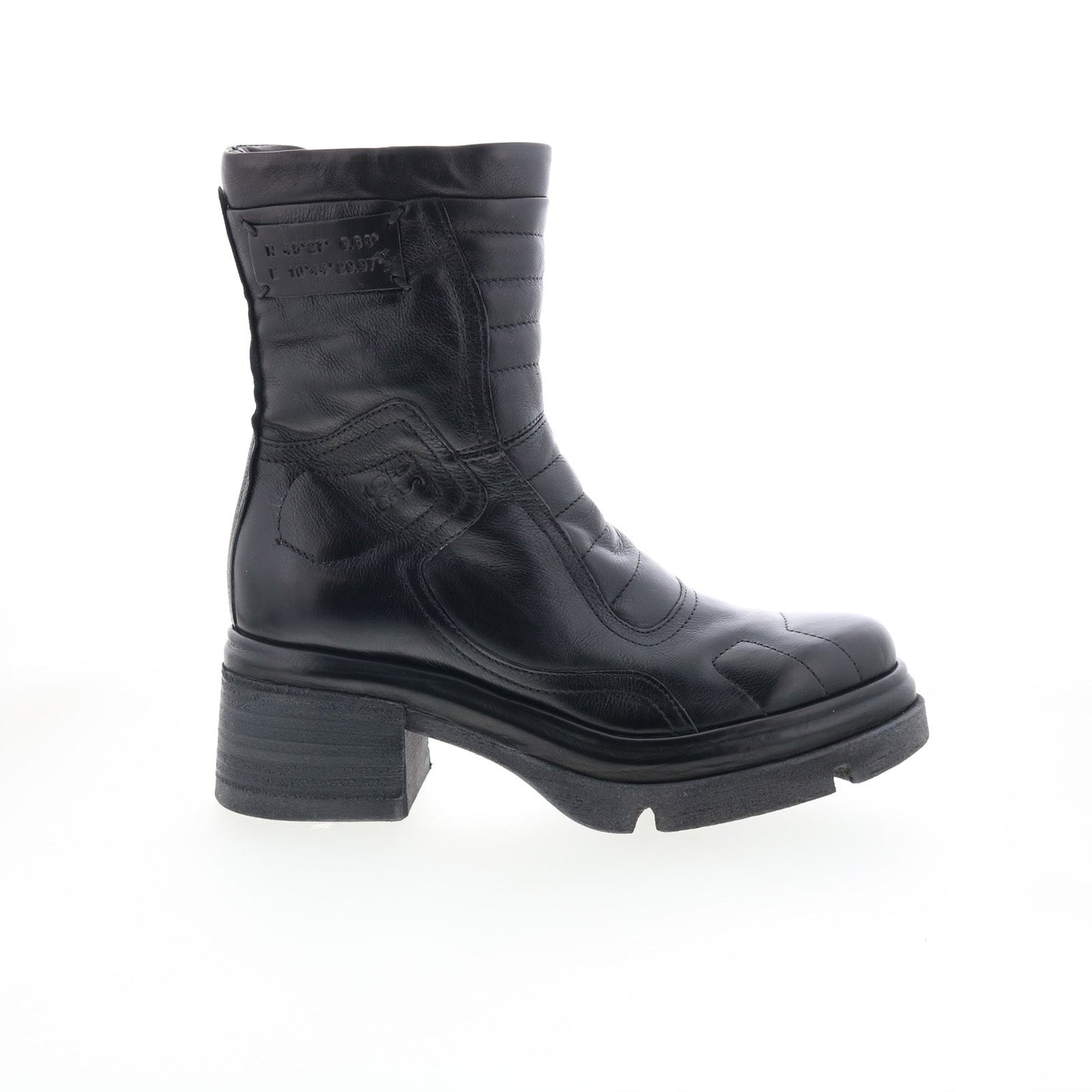 Ethel 2651 Womens Black Leather Zipper Ankle & Booties Boots