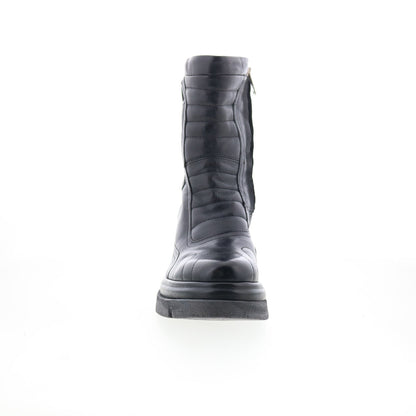 Ethel 2651 Womens Black Leather Zipper Ankle & Booties Boots