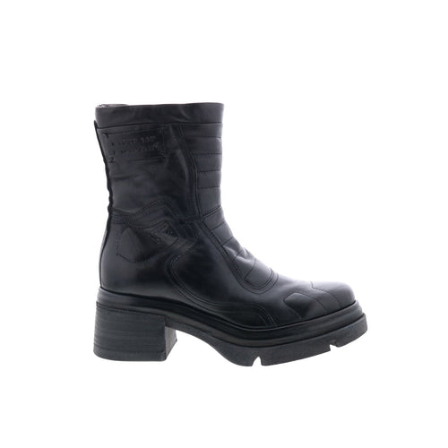 Ethel Womens Black Leather Zipper Casual Dress Boots