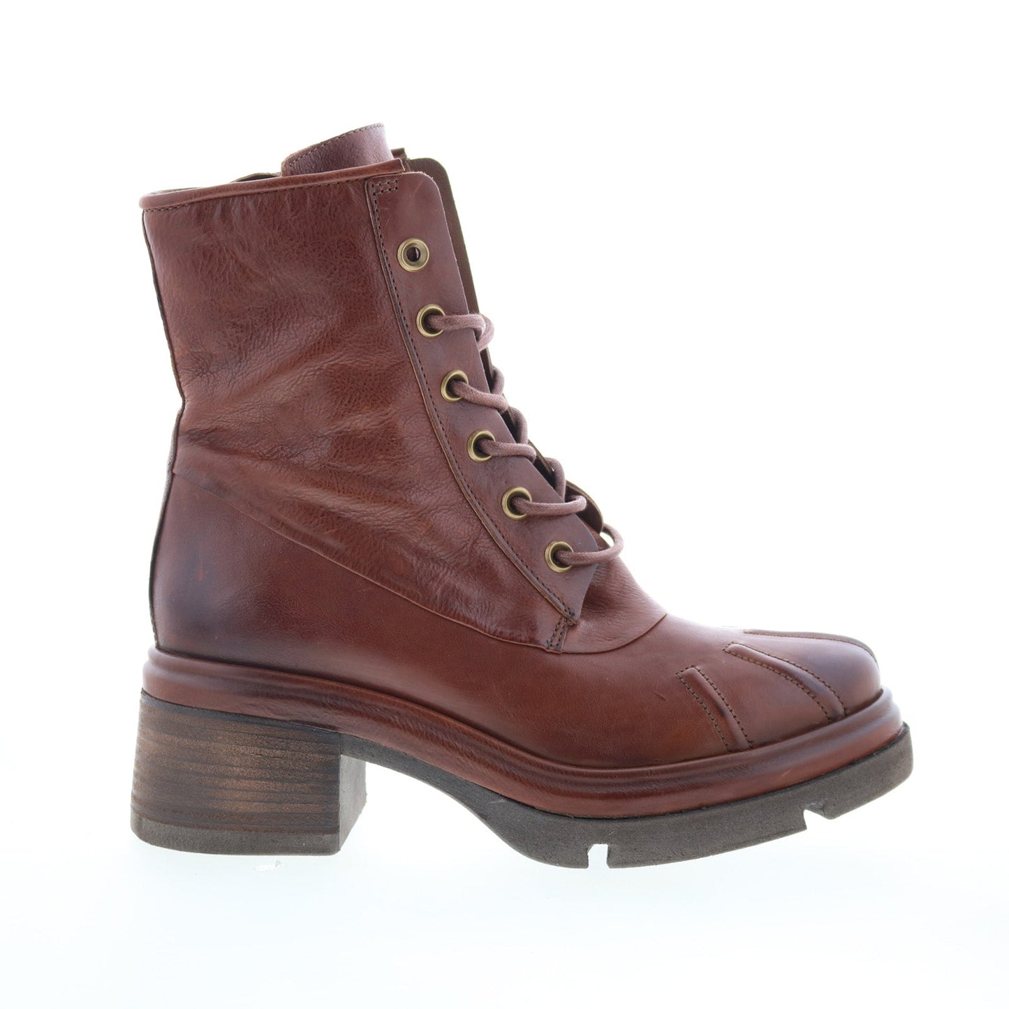 Everett Womens Brown Leather Lace Up Casual Dress Boots