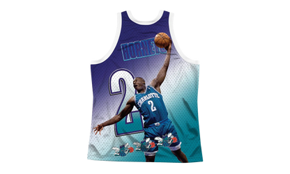 NBA Behind The Back Jersey "Charlotte Hornets Larry Johnson" MSTKMI19002 CHOWHITLJO
