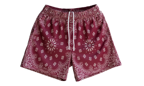 Studios Paisley Shorts "Cream Burgundy" BS104