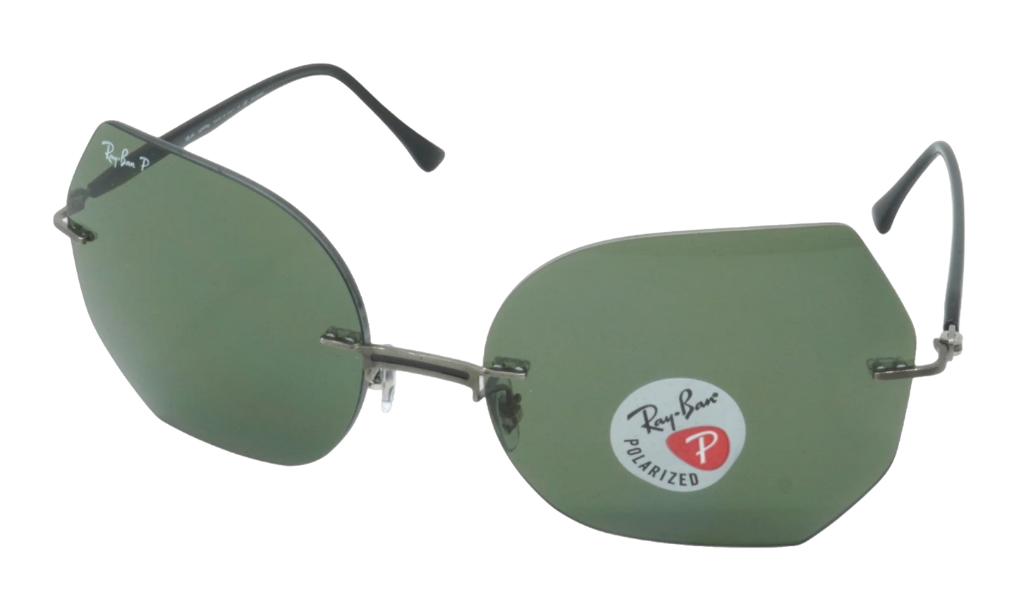 OVAL POLARIZED SUNGLASSES "BLACK ON GUN METAL" RB8065-004-9A_62