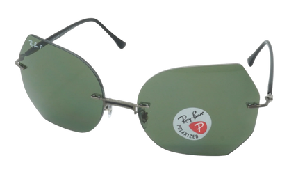 OVAL POLARIZED SUNGLASSES "BLACK ON GUN METAL" RB8065-004-9A_62