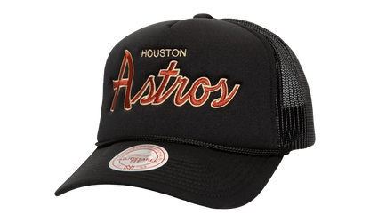 MLB Cooperstown Script Trucker Cap "Houston Astros - Black" HT8216 HASBLCK