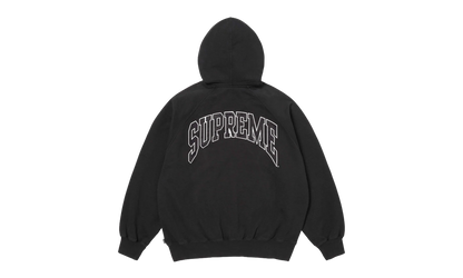 Cracked Raglan Zip Up Hooded Sweatshirt "SS26 - Black" SU27504