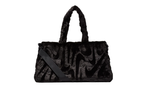 Sportswear Faux Fur Tote (10L) "Black / Black / Metallic Silver" FZ1323 010