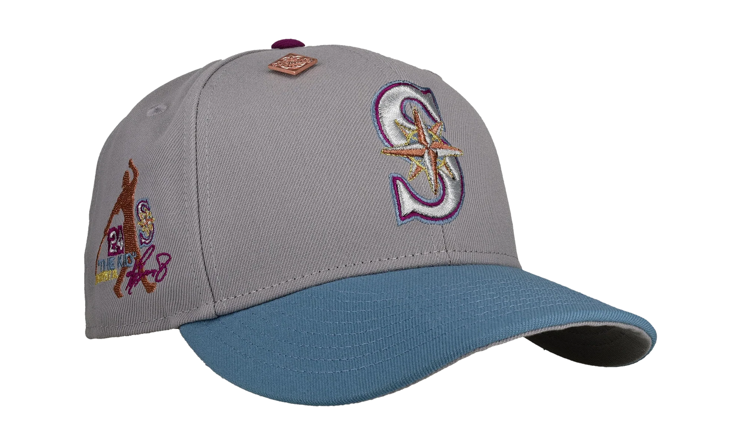 59FIFTY Seattle Mariners "The Kid" Ken Griffey Jr. Fitted Hat "Grey / Blue Metallic" NE426