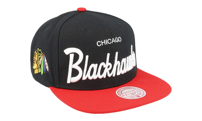 NHL Vintage Script Snapback Cap "Chicago Blackhawks - Black" 6HSSSH22086 CBHBLCK