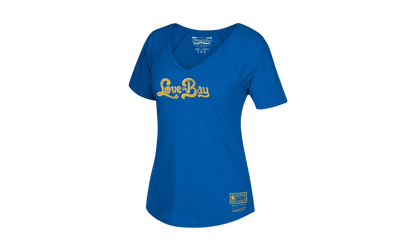 NBA Love The Bay V-Neck T-Shirt WMNS "Golden State Warriors - Royal" BWVTBA18253 GSWROYA