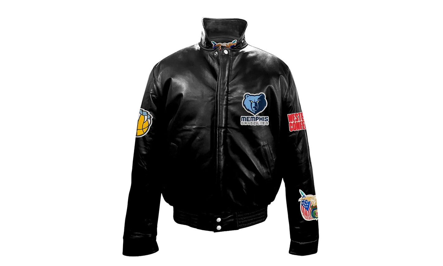 Full Leather Puffer Jacket "Memphis Grizzlies" NBA 104P GRI