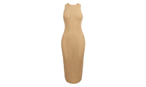 Lyra Crochet Knit Midi Dress "Brown" khw080025 252