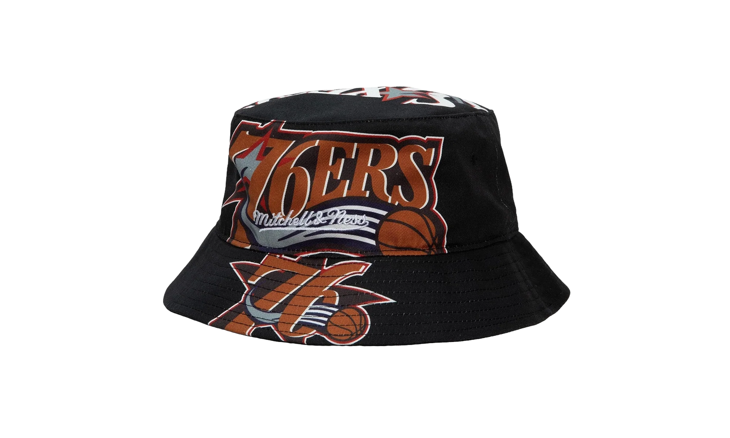 NBA Hardwood Classics Cut Up Bucket Hat "Philadelphia 76ers - Black" BUCKSH21322 P76BLCK