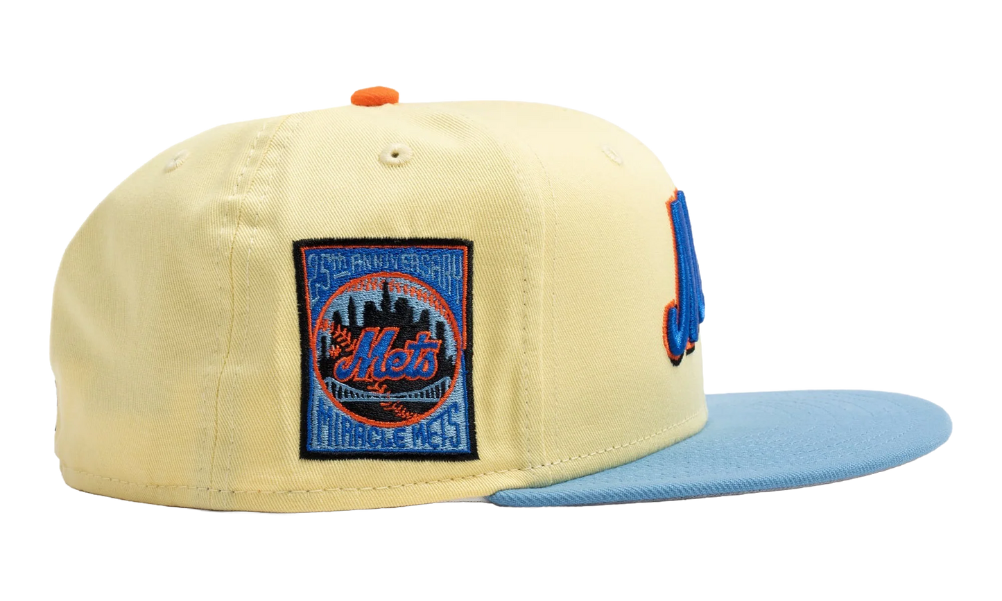 59FIFTY New York Mets 25th Anniversary Fitted Hat "Soft Yellow / Sky Blue / Gray" NE487