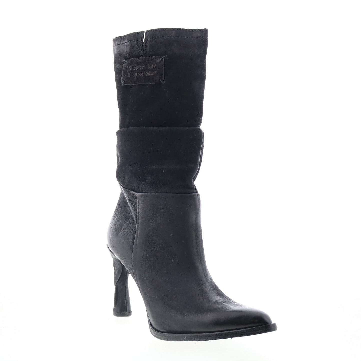 Faron Womens Black Leather Zipper Casual Dress Boots