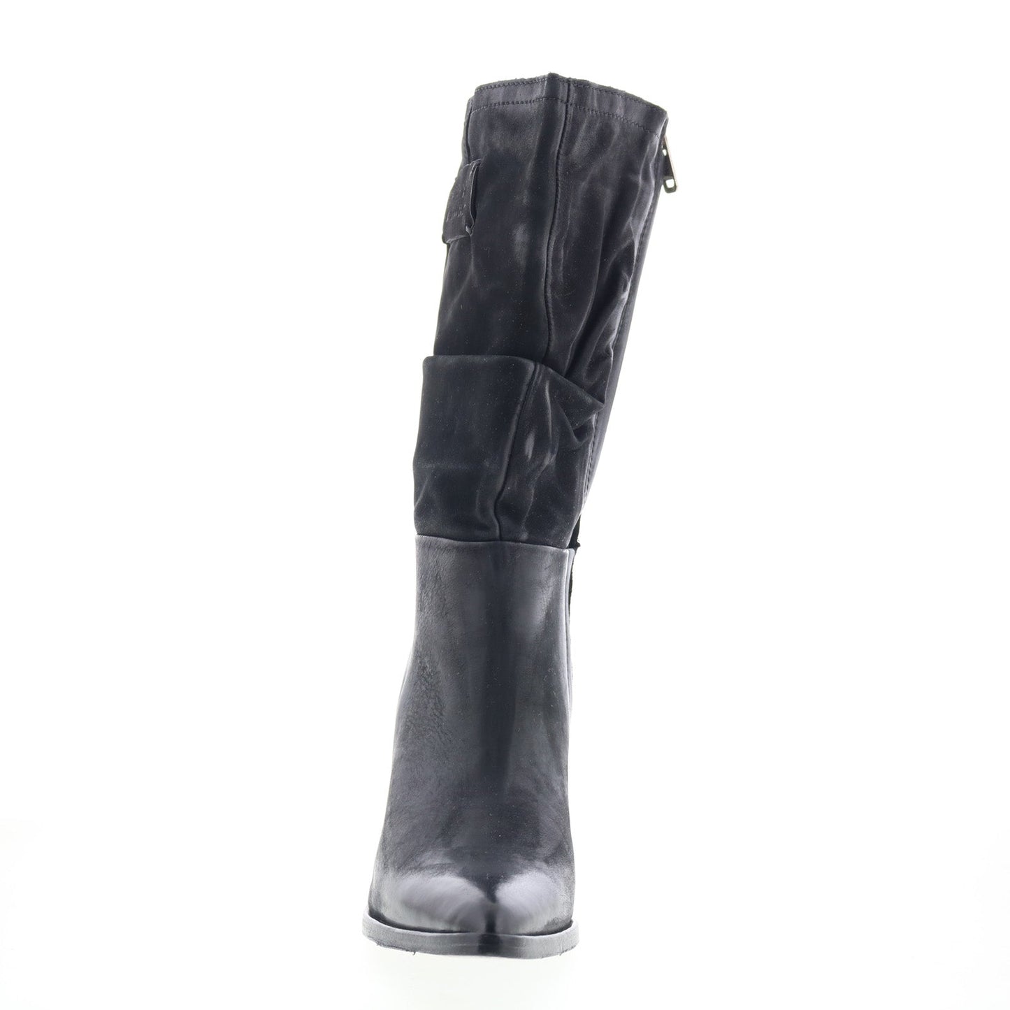 Faron Womens Black Leather Zipper Casual Dress Boots