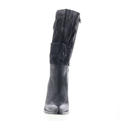 Faron Womens Black Leather Zipper Casual Dress Boots