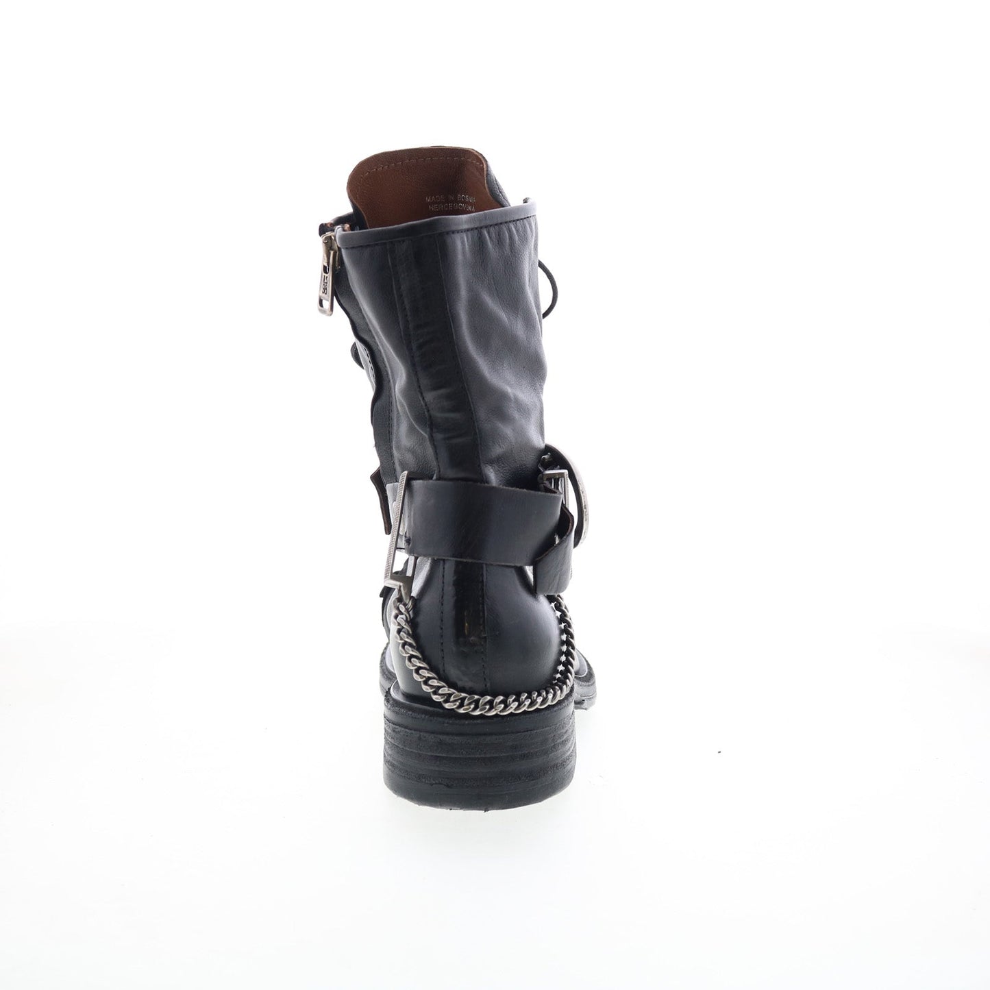 Faust Womens Black Leather Zipper Casual Dress Boots