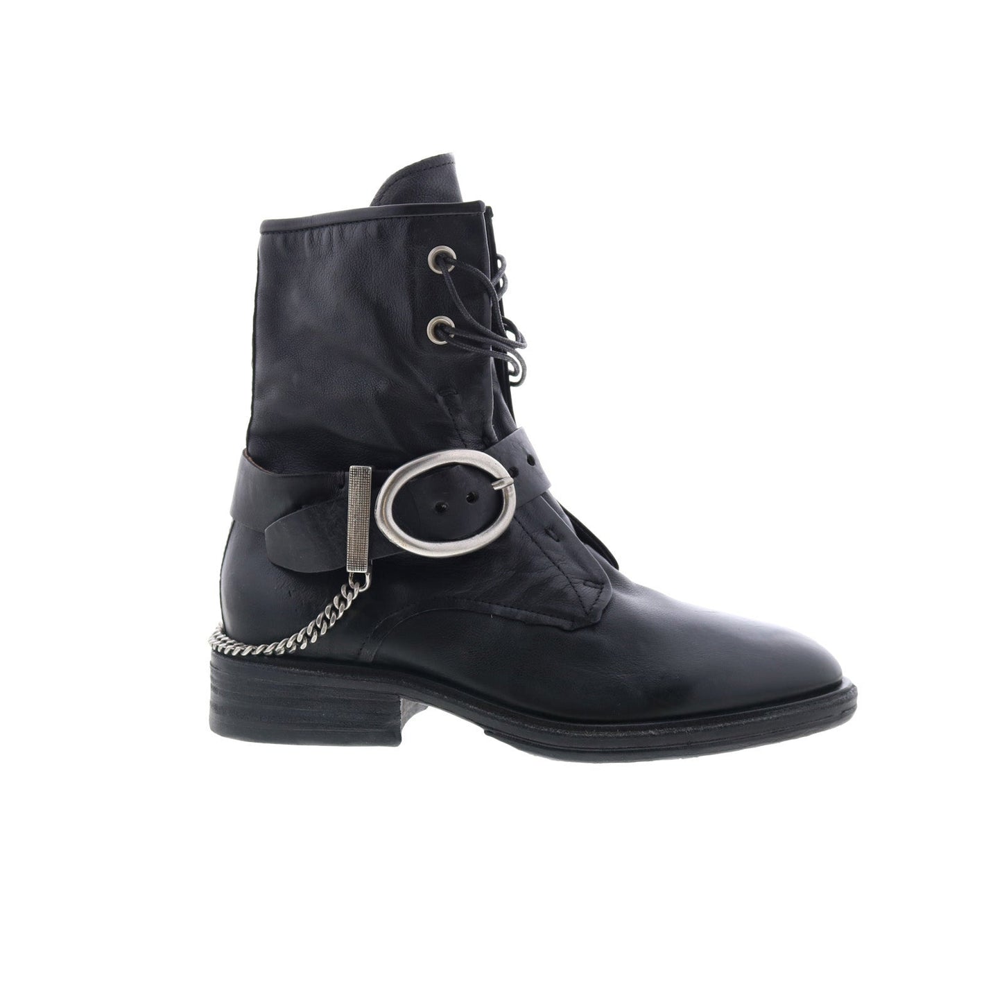 Faust Womens Black Leather Zipper Casual Dress Boots
